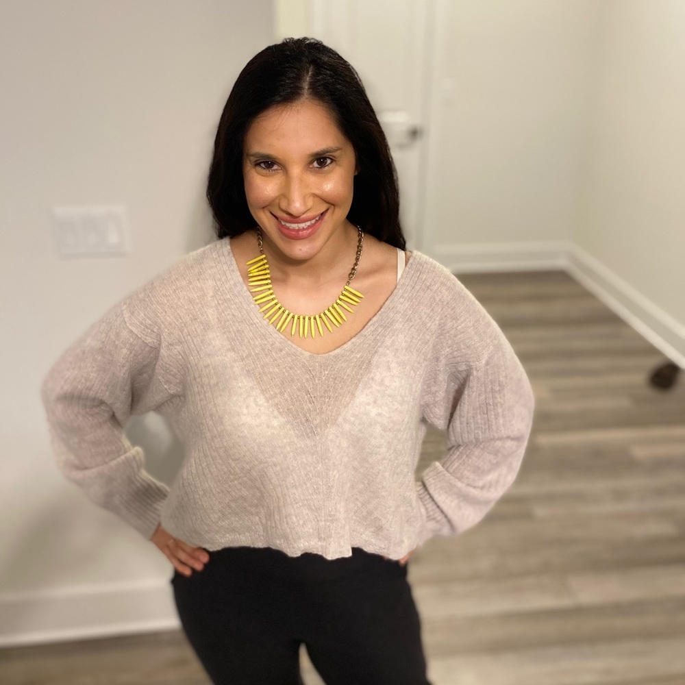 Yellow statement necklace.